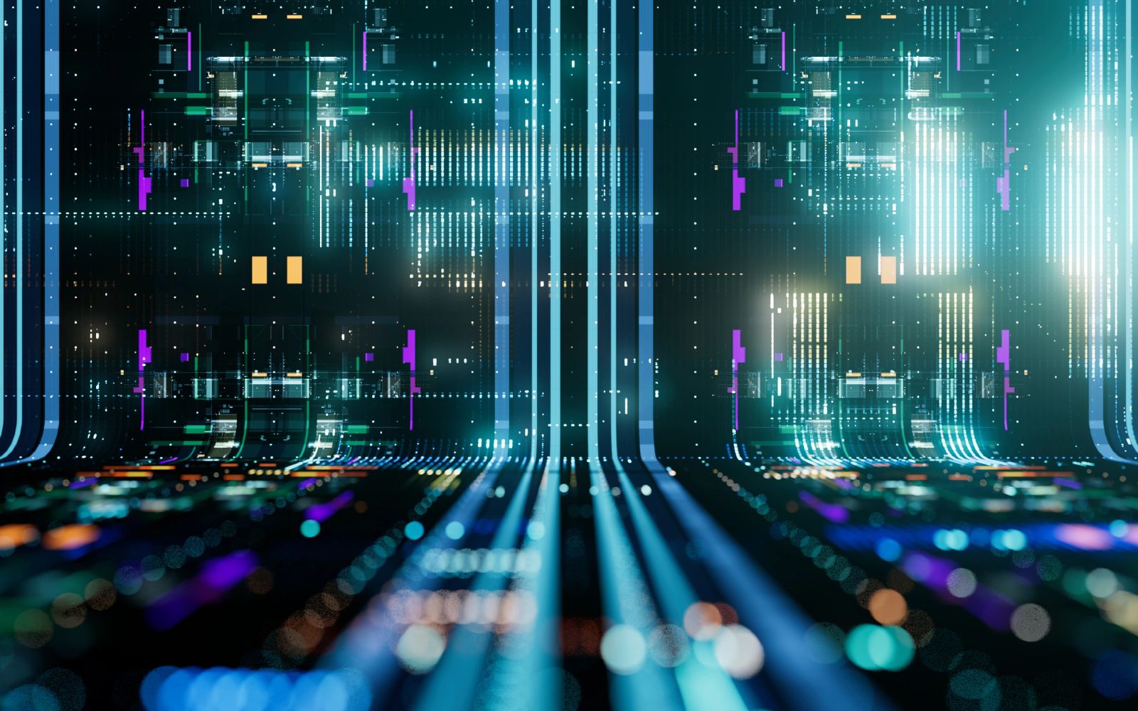Industrial electronics and circuit board close-up